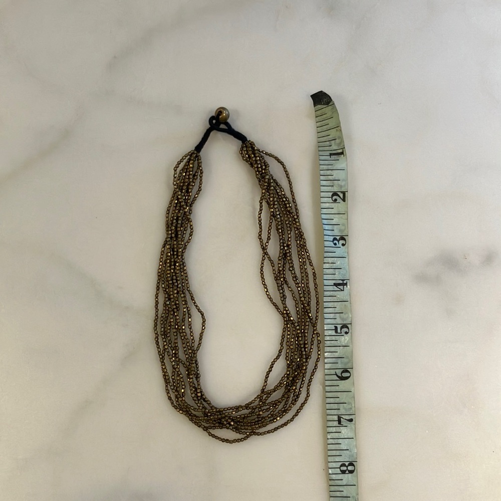 Gold Microbead 10am-Strand Necklace